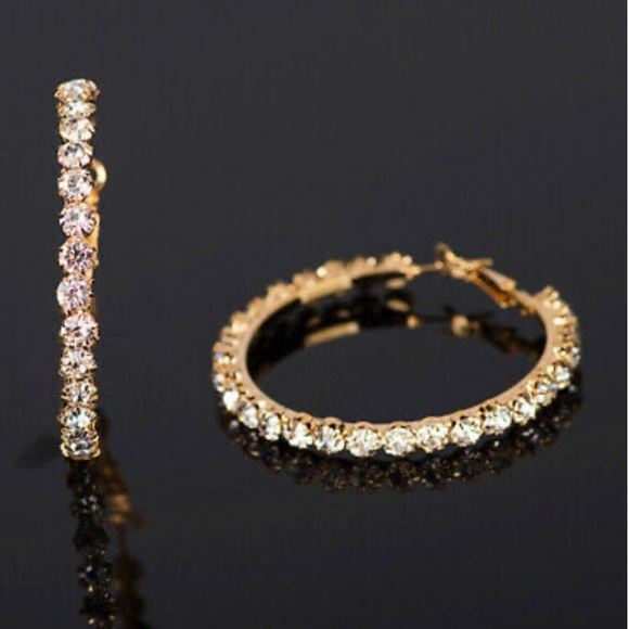 NEW 18k gold plated hoop earrings - Picture 3 of 5